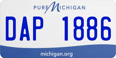 MI license plate DAP1886