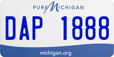 MI license plate DAP1888