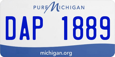 MI license plate DAP1889
