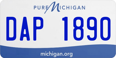 MI license plate DAP1890