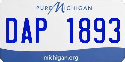 MI license plate DAP1893