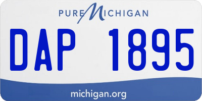 MI license plate DAP1895