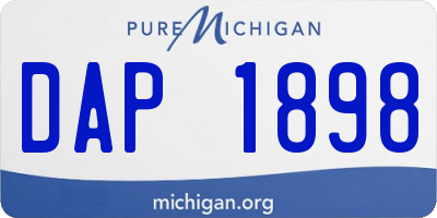 MI license plate DAP1898