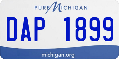 MI license plate DAP1899