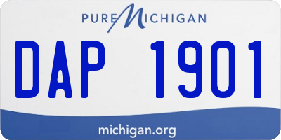 MI license plate DAP1901