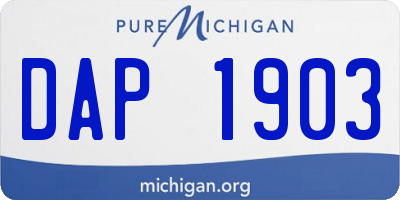 MI license plate DAP1903