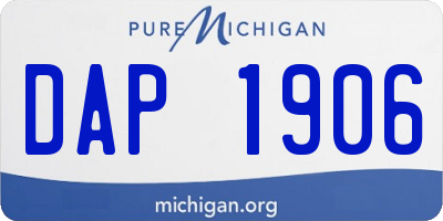 MI license plate DAP1906