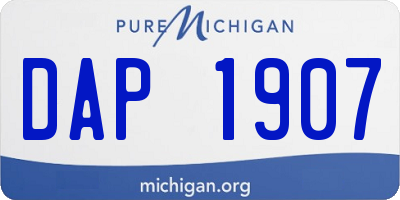 MI license plate DAP1907