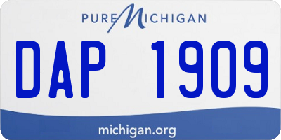 MI license plate DAP1909