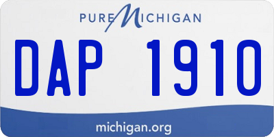MI license plate DAP1910