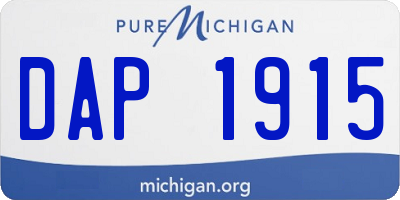 MI license plate DAP1915