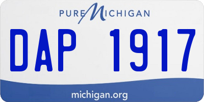 MI license plate DAP1917