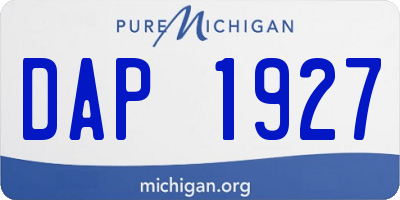 MI license plate DAP1927
