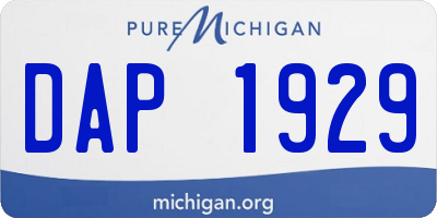 MI license plate DAP1929