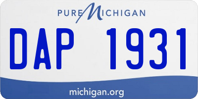 MI license plate DAP1931