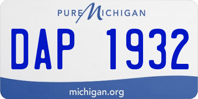 MI license plate DAP1932