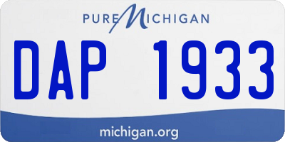 MI license plate DAP1933