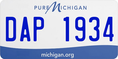 MI license plate DAP1934