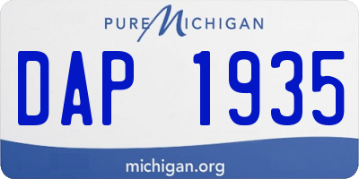 MI license plate DAP1935