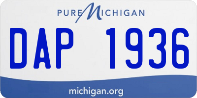 MI license plate DAP1936