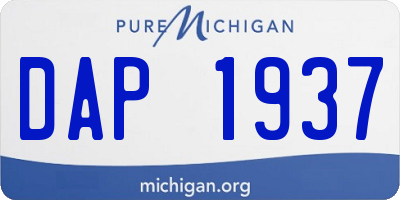 MI license plate DAP1937