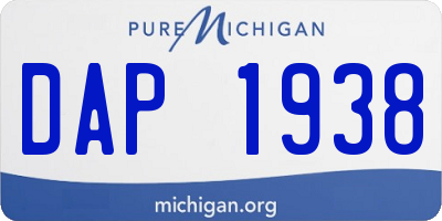 MI license plate DAP1938