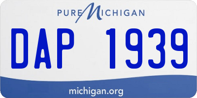 MI license plate DAP1939