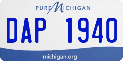 MI license plate DAP1940