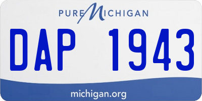 MI license plate DAP1943