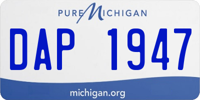 MI license plate DAP1947