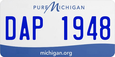 MI license plate DAP1948