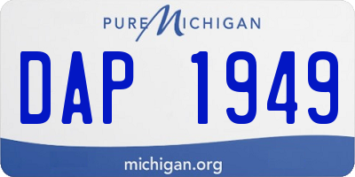 MI license plate DAP1949