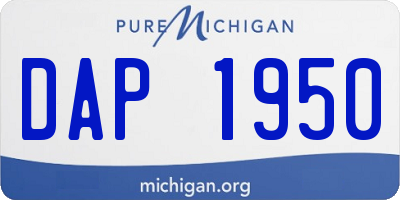 MI license plate DAP1950