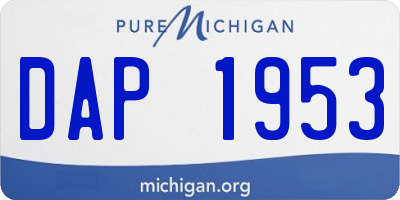 MI license plate DAP1953