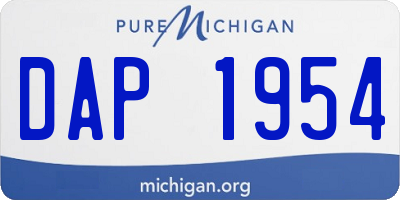 MI license plate DAP1954