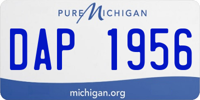MI license plate DAP1956