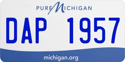 MI license plate DAP1957