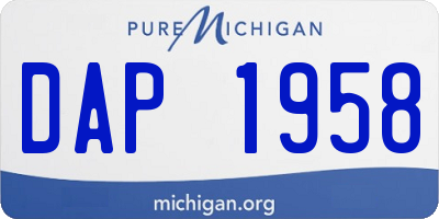 MI license plate DAP1958