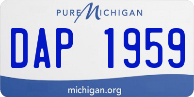 MI license plate DAP1959