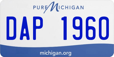 MI license plate DAP1960