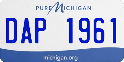 MI license plate DAP1961