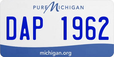 MI license plate DAP1962