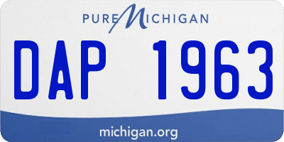 MI license plate DAP1963