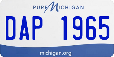 MI license plate DAP1965