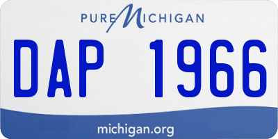 MI license plate DAP1966