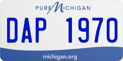 MI license plate DAP1970