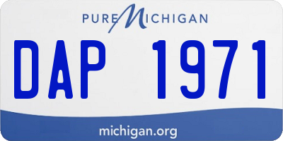 MI license plate DAP1971