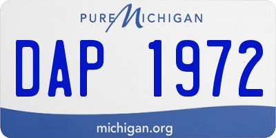 MI license plate DAP1972