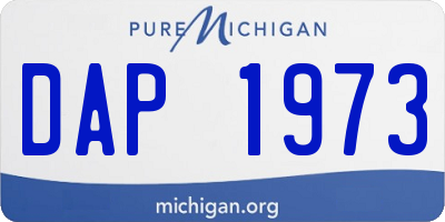 MI license plate DAP1973