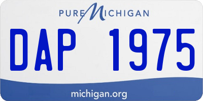 MI license plate DAP1975